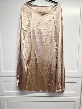 Satin A-Line Women's Skirt in Champagne